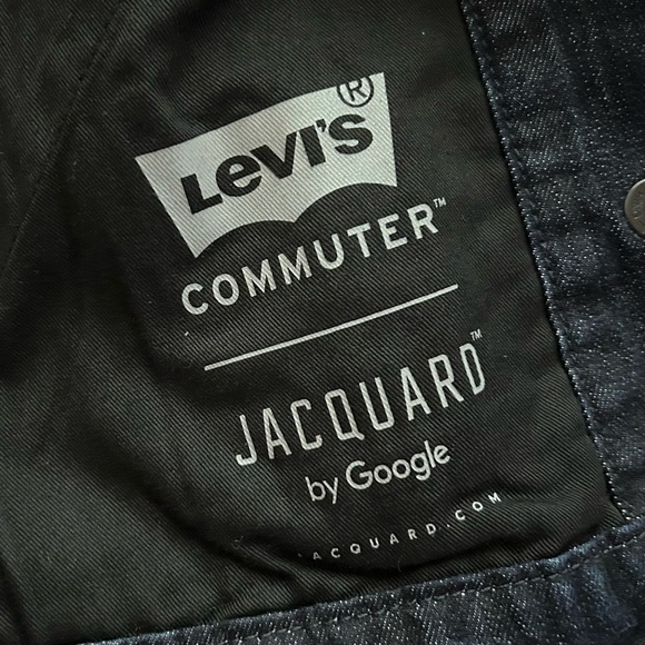 Levis Commuter x Jacquard by Google Trucker Denim Jean Jacket Dark Wash Sz XS - Picture 9 of 12